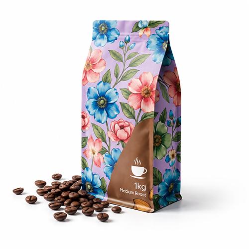 Luxury Coffee Bag Packaging with Valve Food Grade Custom Printed Coffee Pouch